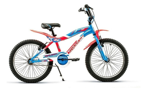 Bicicleta bmx freestyle infantil Raleigh MXR R20 frenos v-brakes color blanco/rojo/azul con pie de apoyo  