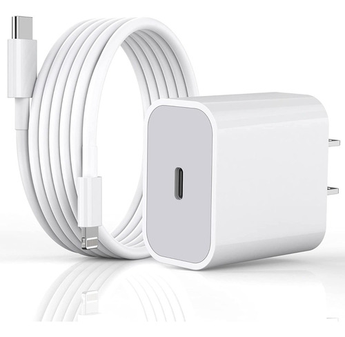 Cargador Apple 20w Usb-c + Cable Lightning To Usb-c Sueltos 