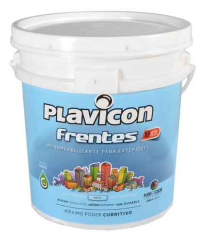 Plavicon Frentes Blanco Por 10 Lt Pintura Impermeable Flores