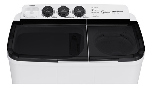 Lavadora Semiautomática Midea Doble Tina 11 Kg Twin Force Pulsator Blanca