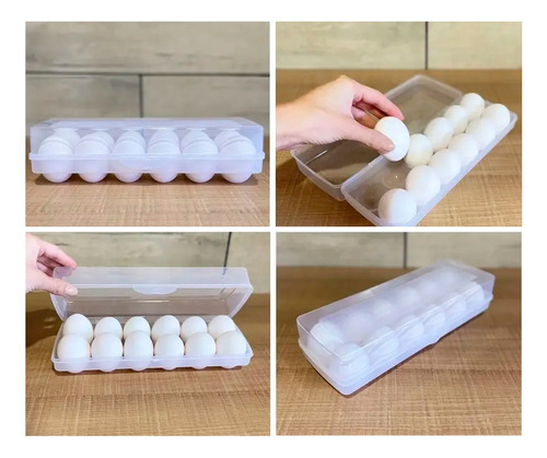 Kit 2 Bandeja Organizadora Porta Ovos 12 Un Atóxico Sanremo Cor Transparente