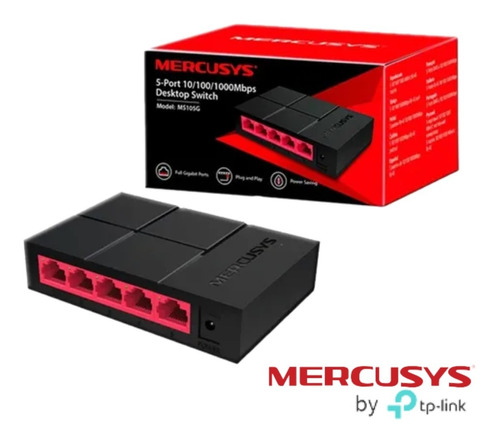 Switch Gigabit 5 Puertos Mercusys Ms105g 10/100/1000 Mbps