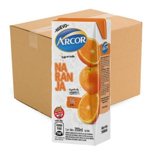 Jugo De Naranja Arcor 24x200ml - Cotillón Waf