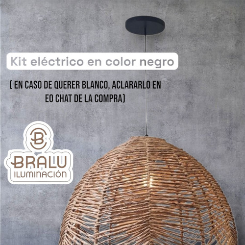 Lampara Colgante Hilo Kraft Tulipan 50x35 Deco Living E27 Hilo Kraft / Cable Negro