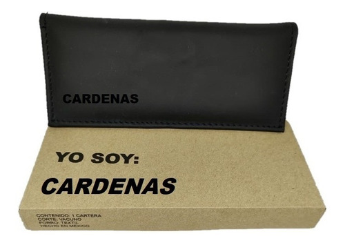 Cartera 100% Piel Dama Apellido Cardenas En Caja