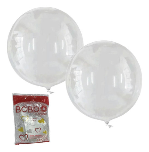 50 Balão Bubble 24 Transparente Polegadas 60cm Cristal Festa