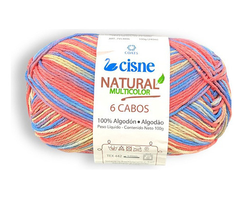 Hilo Cisne 100% Algodón 6 Cabos Multicolor-500gr Por Color 