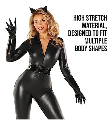 Disfraces Morph, Catsuit Negro Para Mujer, Mono De Cuero, Tr