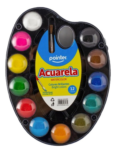 Acuarela 12 Colores + Pincel Ref. Wc-5570 Pointer