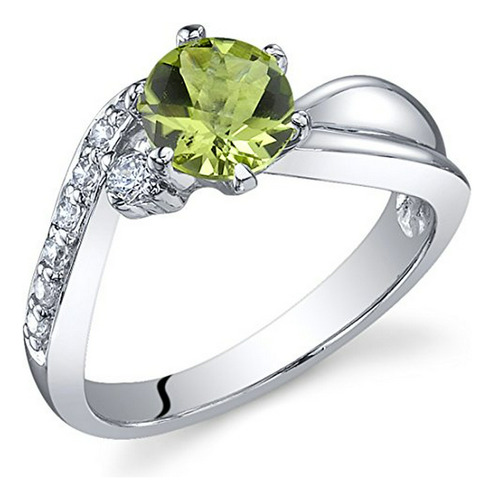 Anillo Solitario Etéreo Piedra Peridoto Compatible Con Tamañ