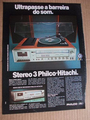 Propaganda De Revista - Philco-hitachi Stereo 3. Ultrapasse