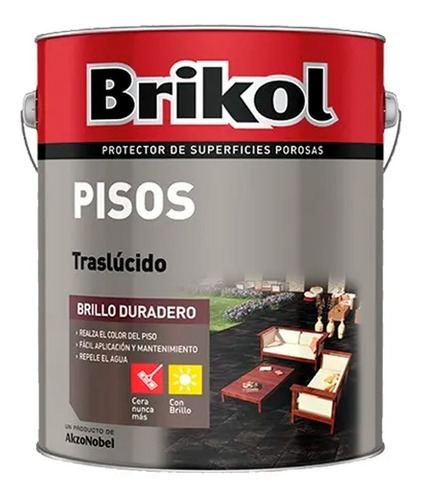 Pintura Para Pisos Traslucido Brikol 4lts. Brillo Duradero.