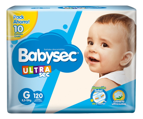 Pañales De Bebé Babysec Ultrasec Talle G 120 Unid.