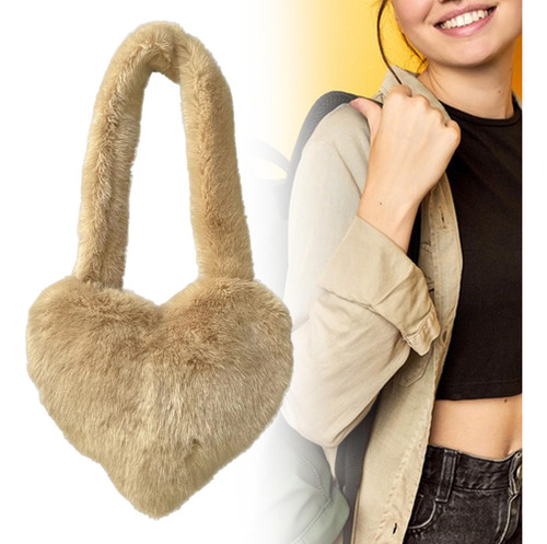 / Bolso De Felpa Para Mujer, Bolso Bandolera Larga Caqui