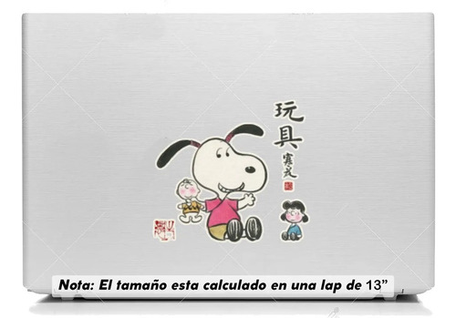 Vinil Sticker Laptop 15cm Snoopy Pinceladas 22a