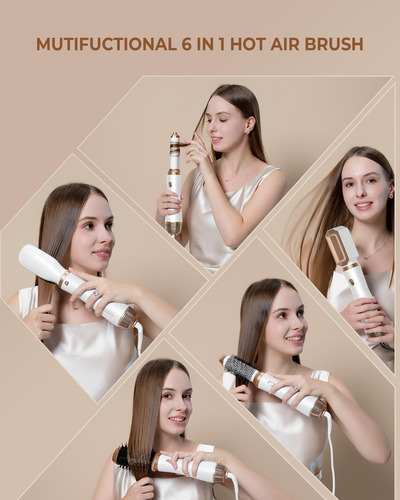 Cepillo Secador Yitrust 6 En 1 Con Secador De Pelo Desmontab