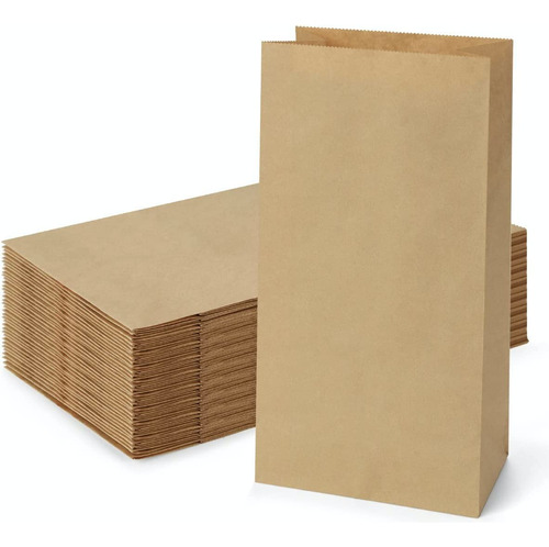 Bolsas Delivery Papel Kraft Madera Sin Manija 25x11x6x 100u