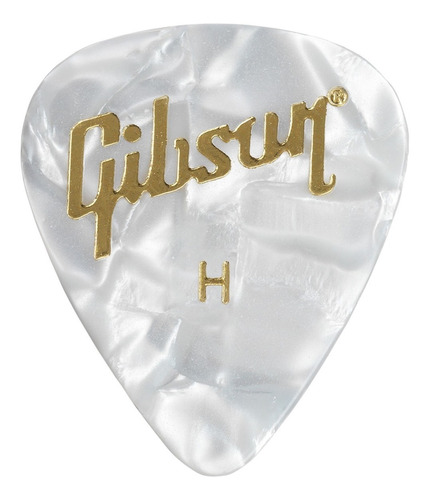 Imagem 1 de 4 de Gibson Palheta Pearloid White Heavy Aprw12 74h (pack Com 12)