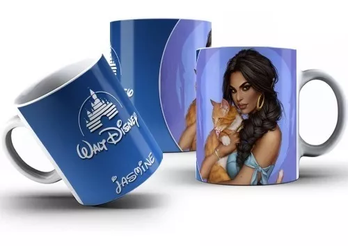 Caneca da Coleção Princesa Jasmine para personalizar o nome em