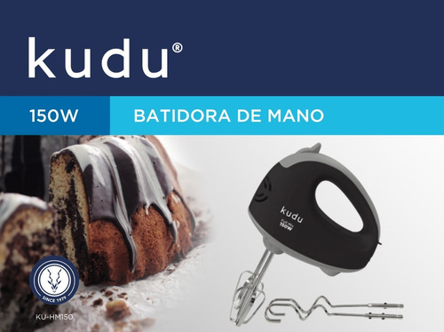 Imagen 2 de 8 de Batidora De Mano Eléctrica Kudu 150w 5v C/batidor Y Amasador