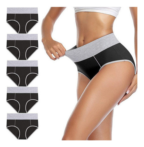 Calzoncillos Elásticos De Cintura Alta Para Mujer De Algodón