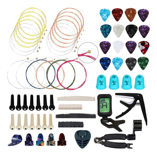 66 Pcs Accesorios De Guitarra Kit Cuerdas De Guitarra,