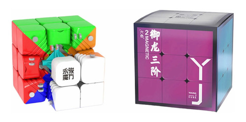 Marco magnético profesional Magic Cube Moyu Yulong V2 M de 3 x 3 x 3 x 3 pulgadas, color sin pegatinas