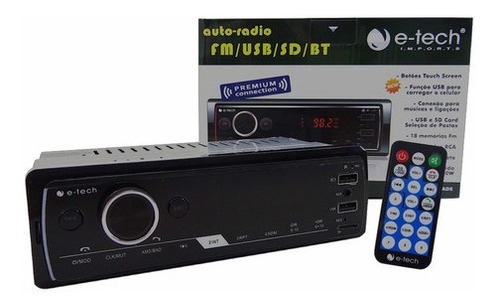 Imagem 2 de 8 de Radio Mp3 Player E-tech Premium C/ Fm Usb Sd Aux E Bluetooth