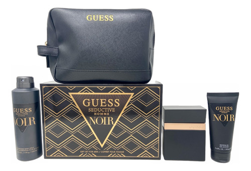 Guess Seductive Noir Set De 4 Pz Con Bolso Para Hombre