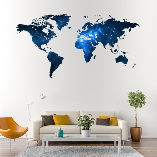 Calcomanía De Pared Con Mapa /mapa Grande/arte De Pared Diy