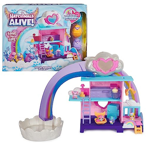 Hatchimals Alive, Hatchi-nursery Playset De Juguete Con 4 Mi