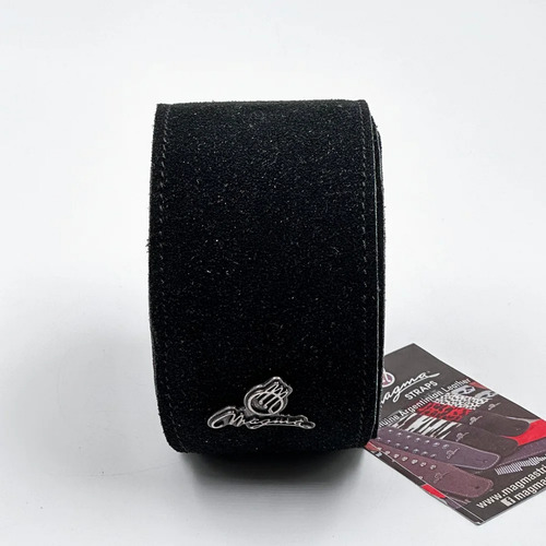 Correia Guitarra E Baixo Magma Deluxe Camurça Raio Preta Cor Preto