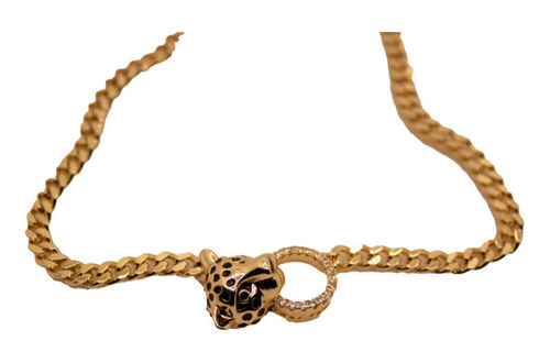 Collar Leopardo, Oro Laminado 14k, Brillante