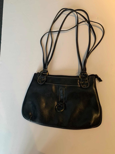 Cartera Cuero Negra Excelente Estado Oferta