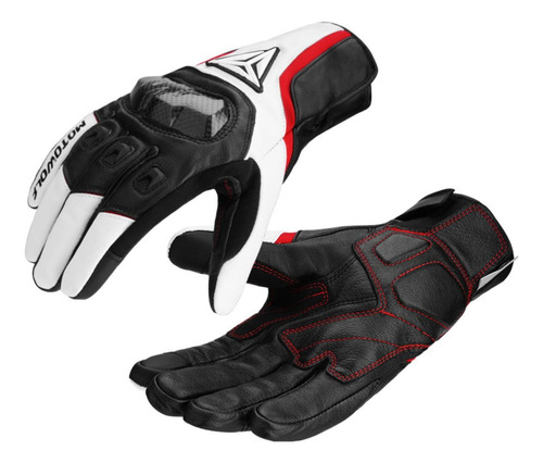 Guantes De Moto  En Cuero Para Invierno Cálidos Motowolf 