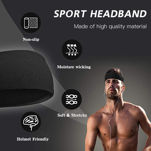 W Diadema Deportiva Antideslizante, Elástica Para El Pelo