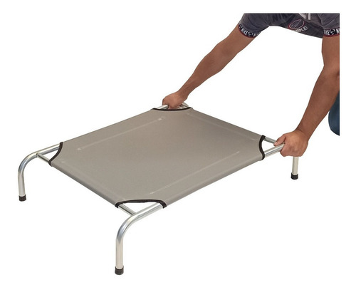 Catre Cama Elevada Desarmable Para Mascota Raza Mediana Color Gris