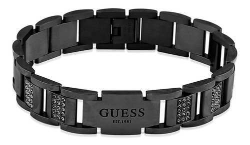 Pulsera Para Hombre Guess Frontiers Negro Metalíco Jumb0134 Diámetro 8 cm Largo 20 cm