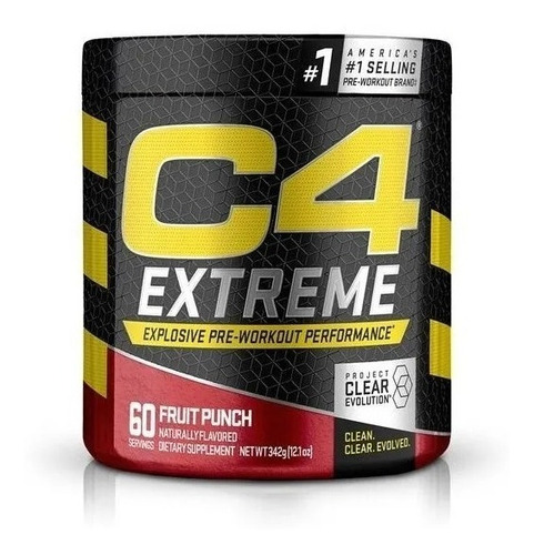 C4 Extreme Pre Entreno Cellucor 60 Servicios Creatina Sabor Fruit Punch