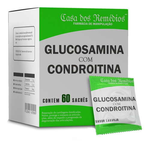 Glucosamina 1500mg + Condroitina 1200 = 60 Sachês De Laranja