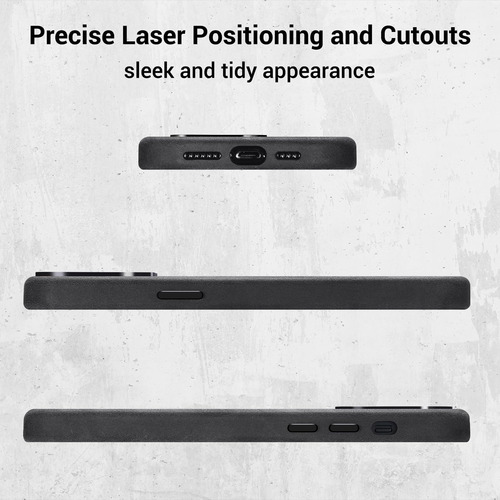 Capa De Couro Belemay Compatível Com iPhone 13 Pro Preta