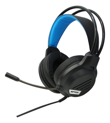 Audifonos Diadema Gamer Alámbricos Atom Games Azul Azul