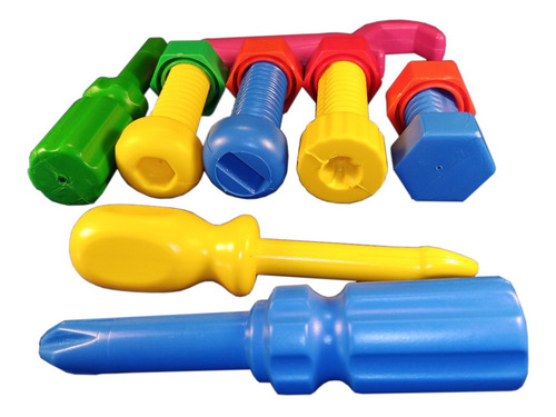 Imagen 1 de 4 de Tornillos Y Desarmadores De Juguete 12 Pz Material Didactico