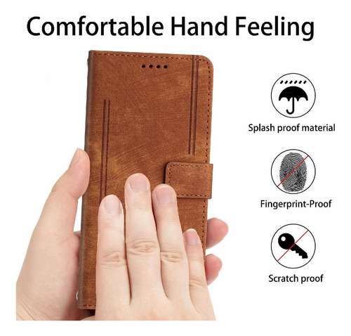 Funda Para Motorola Moto Edge 50 Fusion 5g Pu Cuero Lateral