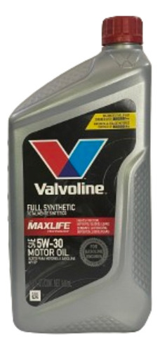 Aceite Valvoline Synpower 5w30 High Mileage 1lt - Sintetico