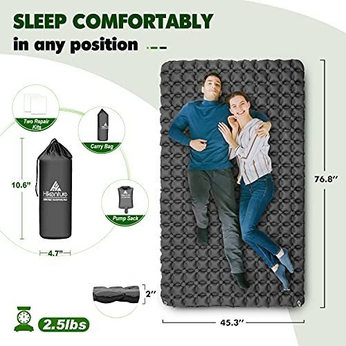 Cojin Dormir Doble Ultraligero Para Camping Portatil Saco 2