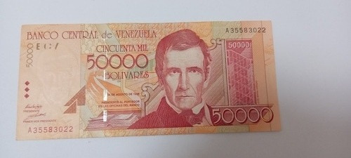 Billete Antiguo De 50 Mil Bs. 1a Emisión 24/8/1998