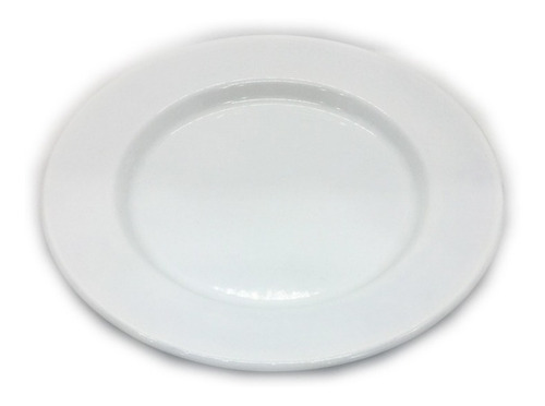 Caja De 6 Platos Enlozados Blanco Borde Color Negro