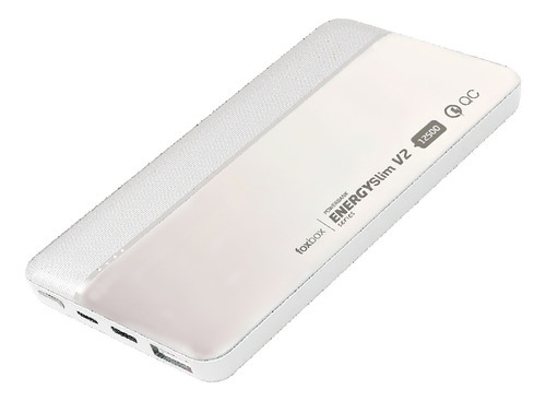 Powerbank Energy Slim V2 12500 Mah Foxbox  Color Blanco