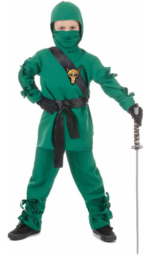 Disfraz Talla Large(10-12) Para Niño Ninja Verde Halloween